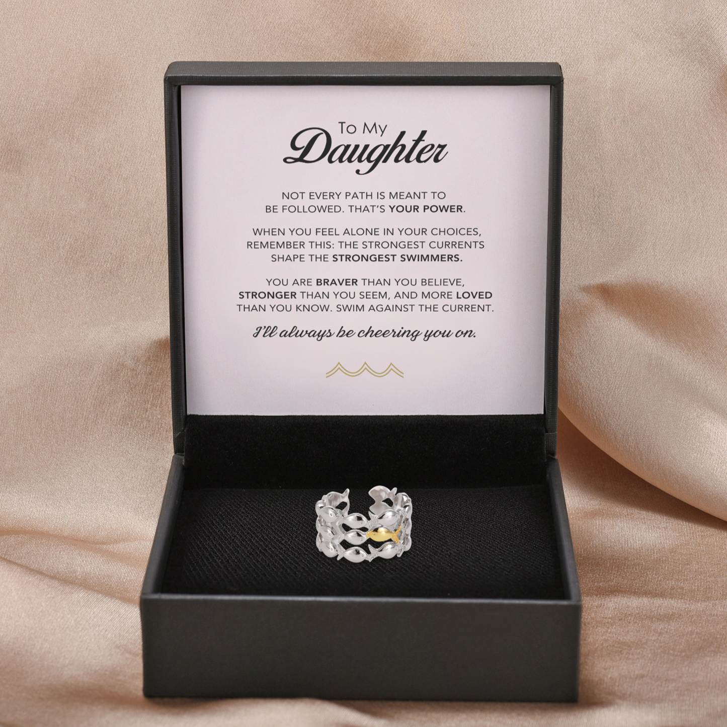 Swim Against The Tide - Daughter's Strength Ring