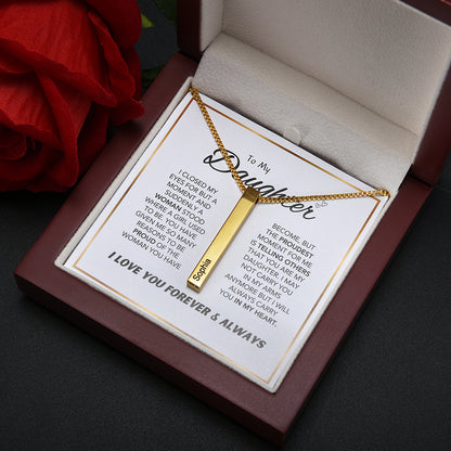 Daughter's Graduation Bar Necklace Gift Set