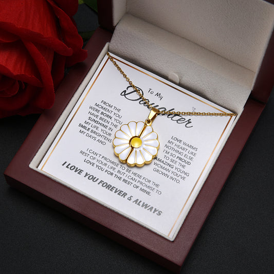 Daughter's Personalized Sunflower Necklace w/ Luxury LED Box