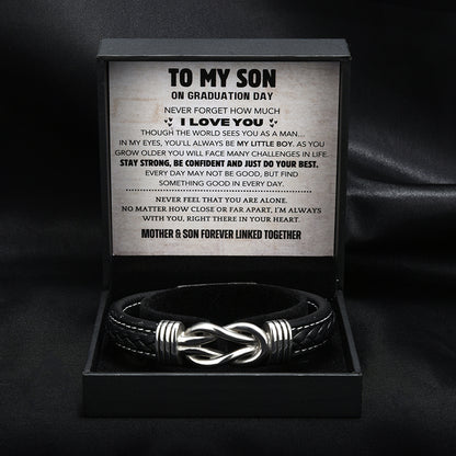 Son's Infinity Knot Bracelet Graduation Gift Set