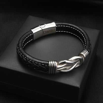 Grandson's Infinity Knot Personalized Bracelet Gift Set