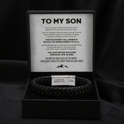 Strength Within - Son's Personalized Leather Bracelet