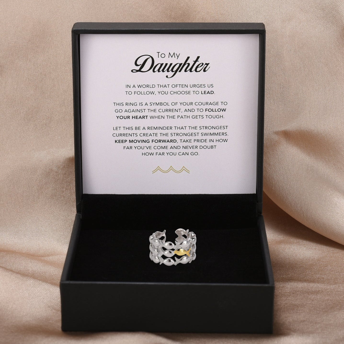 Swim Against The Tide - Daughter's Strength Ring