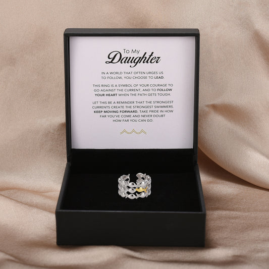 Swim Against The Tide - Daughter's Strength Ring
