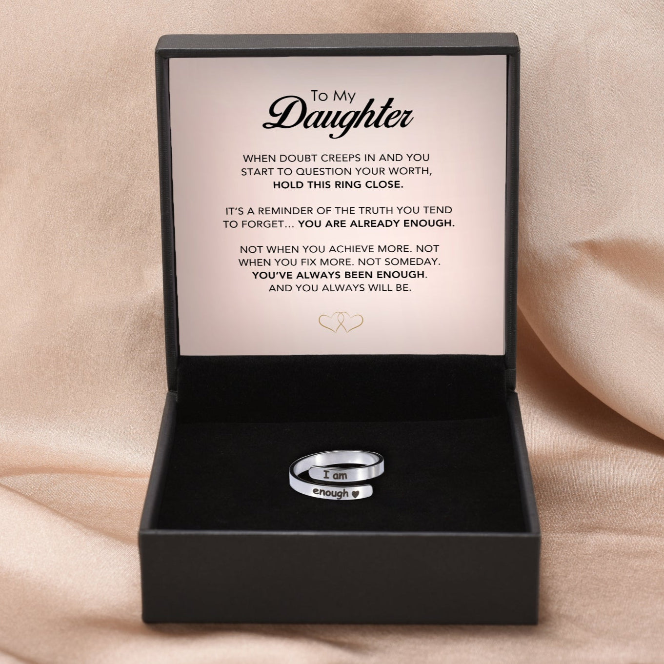"I Am Enough" - Daily Affirmation Ring For Daughter