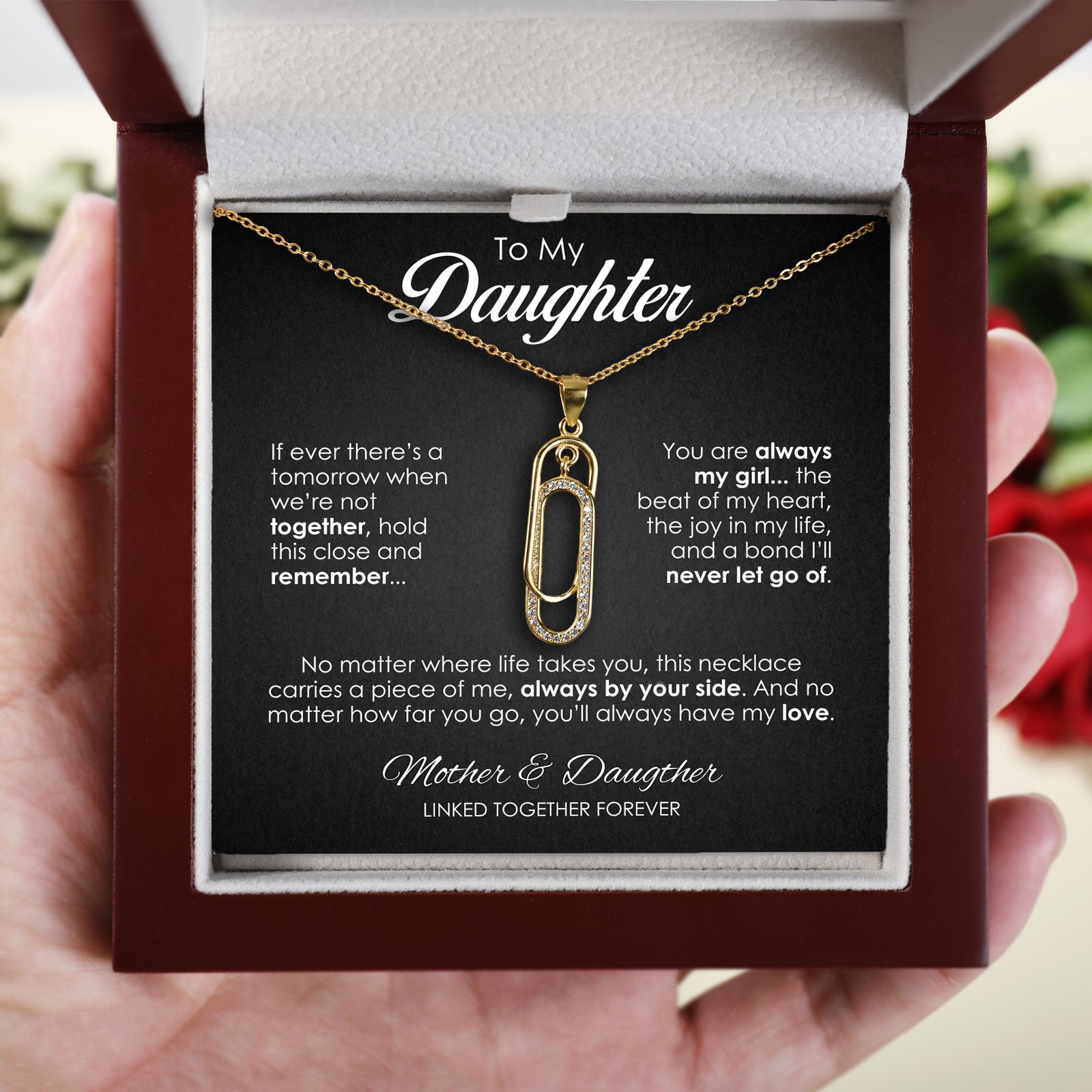 Mom & Daughter Forever Linked Halskette mit Luxus-LED-Box