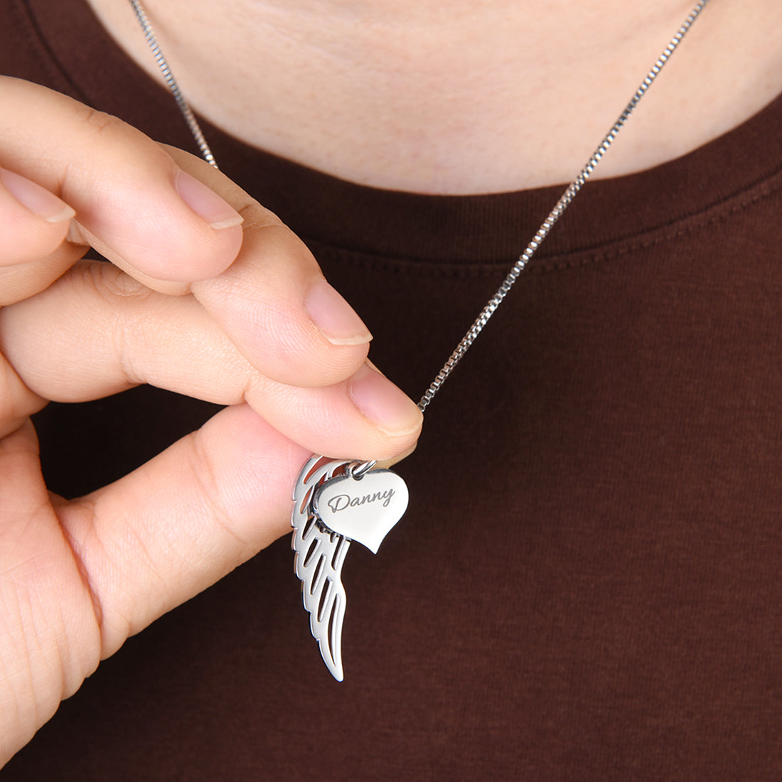 Guardian Angel Memorial Necklace and Luxurious LED Box