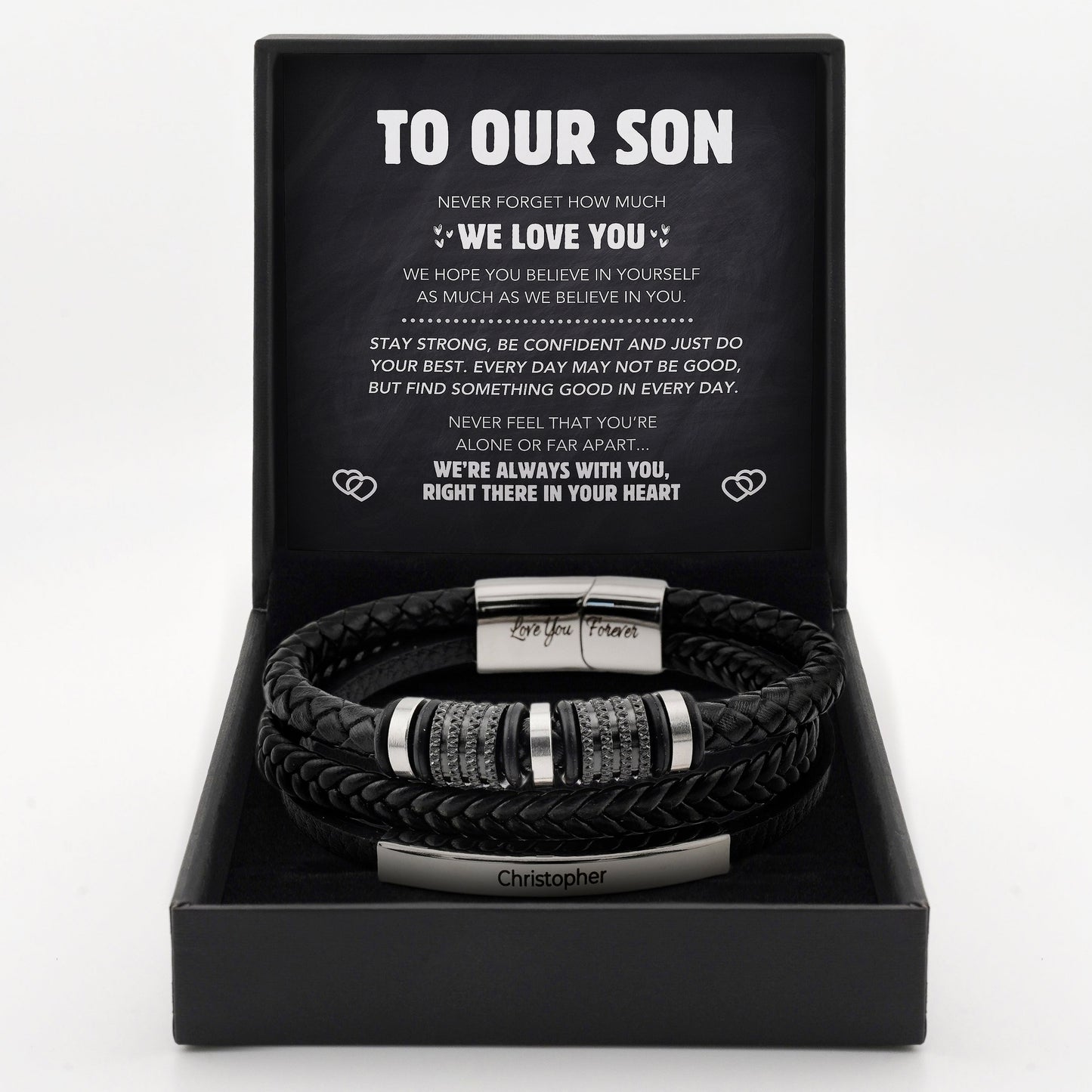 "Forever Connected" Son's Customized Bracelet Gift Set