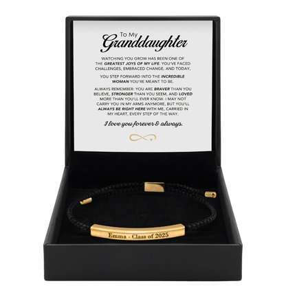 To My Granddaughter - Personalized Graduation Keepsake Bracelet
