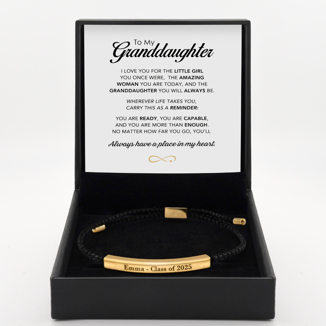 To My Granddaughter - Personalized Graduation Keepsake Bracelet