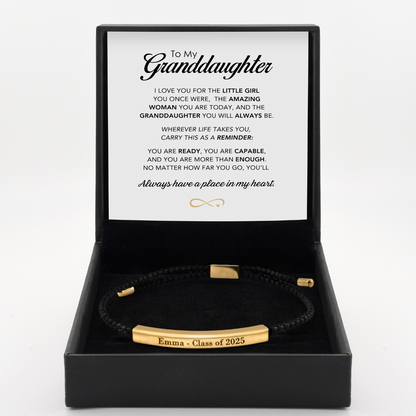To My Granddaughter - Personalized Graduation Keepsake Bracelet