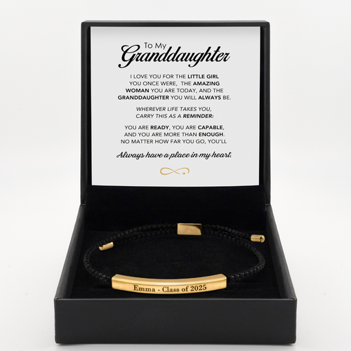 To My Granddaughter - Personalized Graduation Keepsake Bracelet