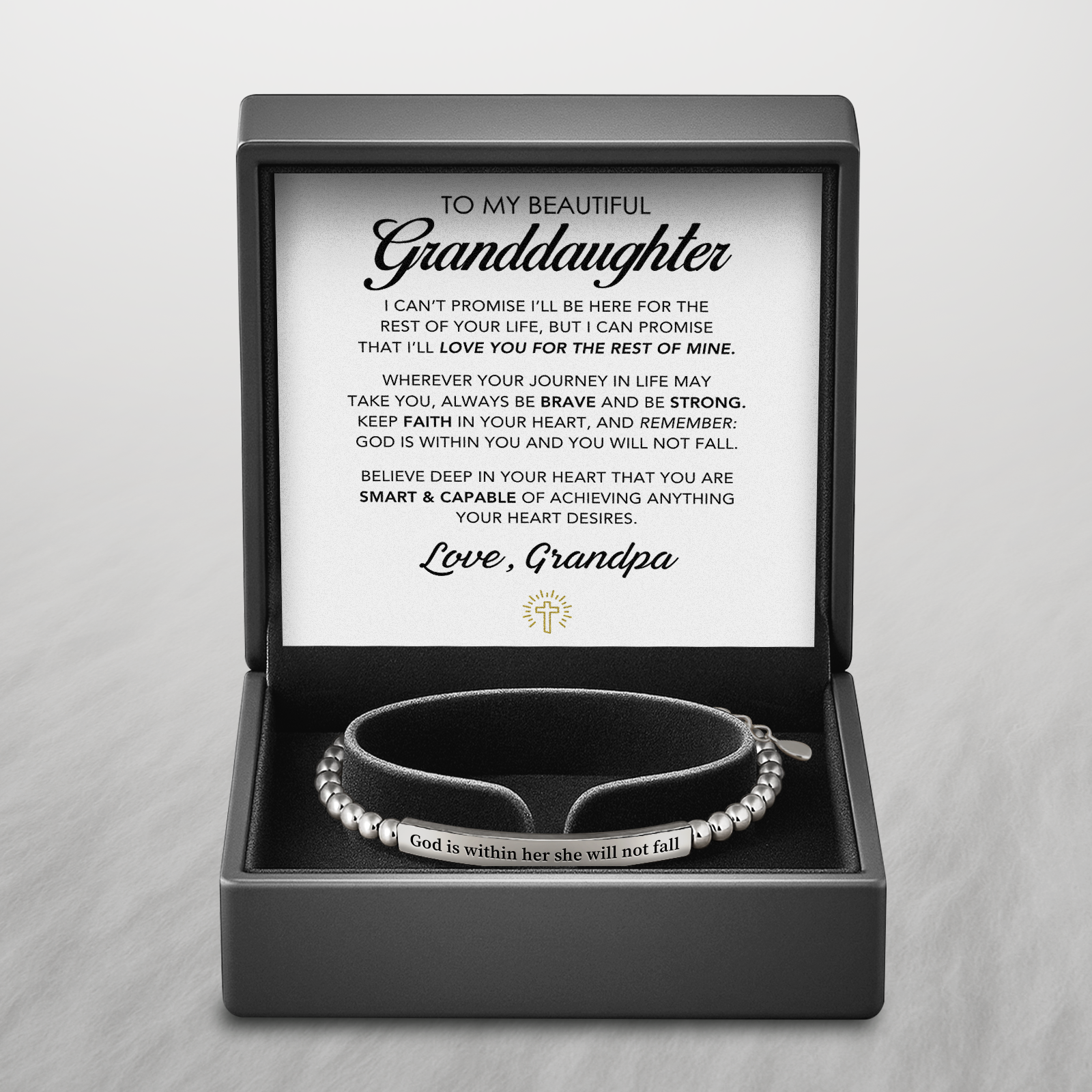 To My Granddaughter - Faith & Courage Bracelet