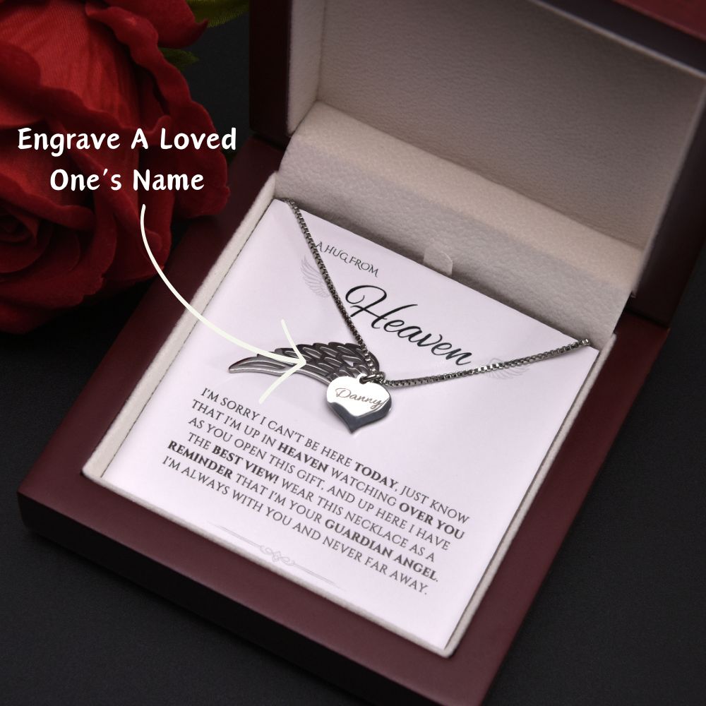 Guardian Angel Memorial Necklace and Luxurious LED Box