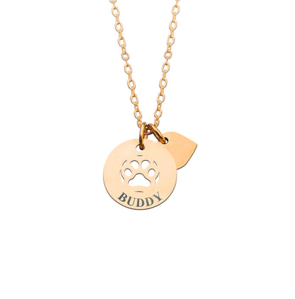 Engraved Paw Necklace Gift Set