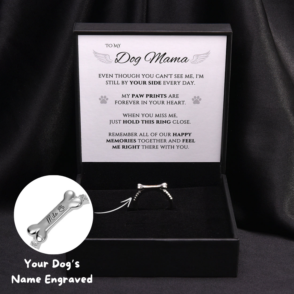 Engraved Dog Bone Ring Gift Set