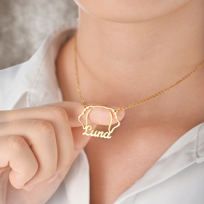Always in My Heart – Personalized Breed Silhouette Necklace