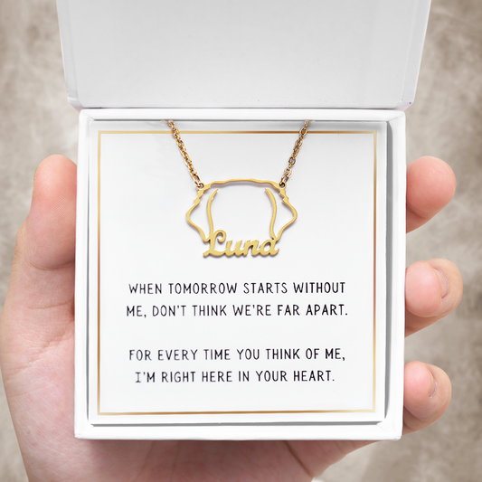 Always in My Heart – Personalized Breed Silhouette Necklace