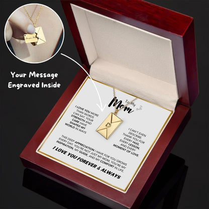 Mother's Love Letter Necklace - LED Box Gift Set