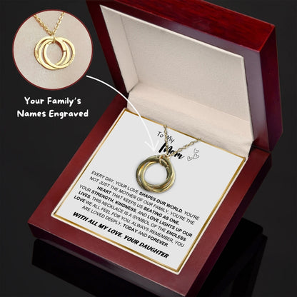 Rings of Love Engraved Necklace with LED Box