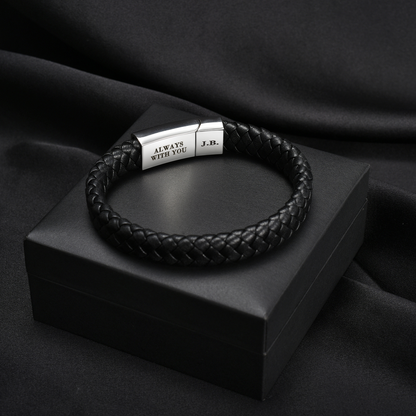 Strength Within - Son's Personalized Leather Bracelet