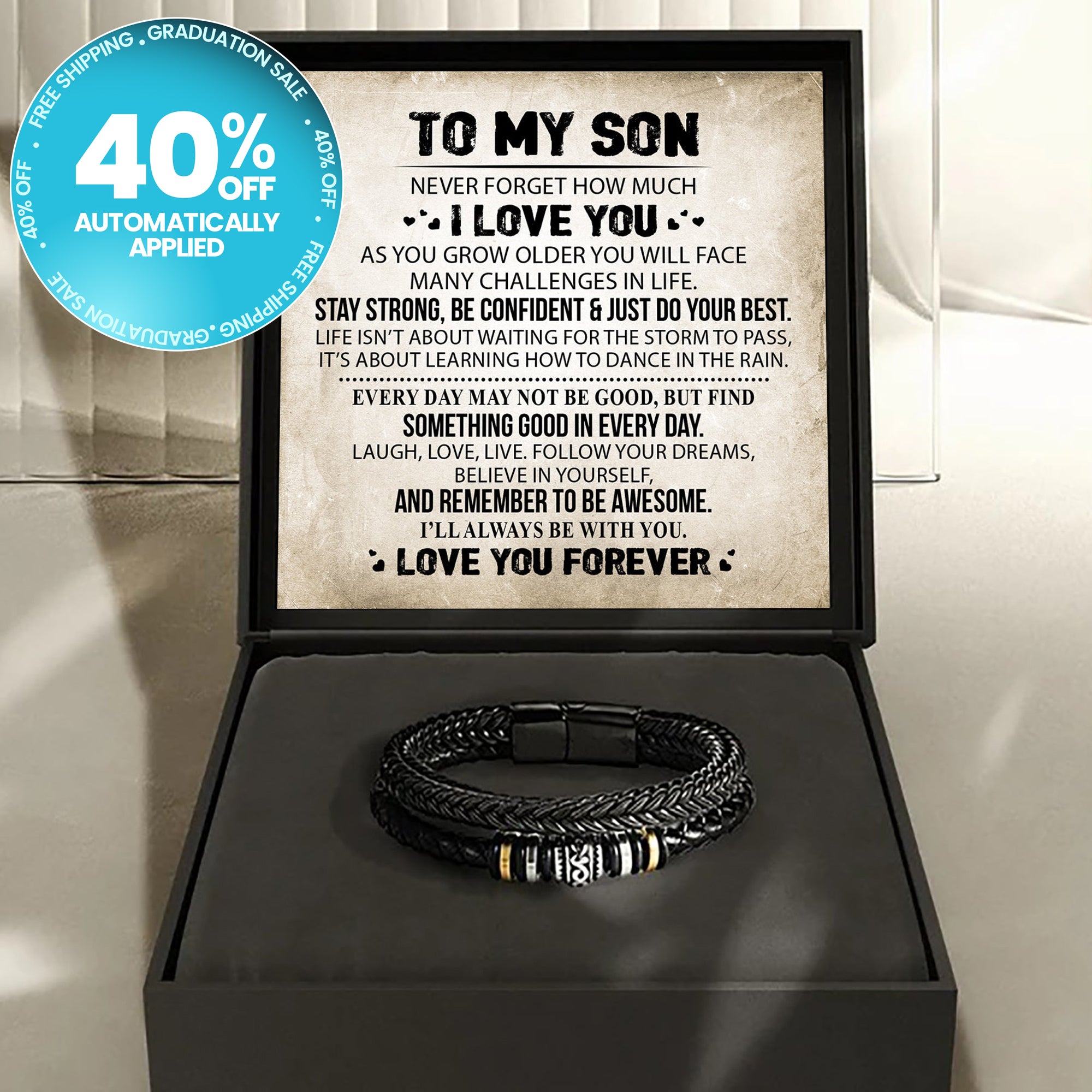 To My Son - "I Love You, Forever" Bracelet Gift Set