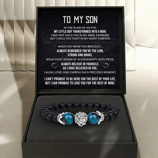 "To My Son" Heart of a Lion Strength Bracelet