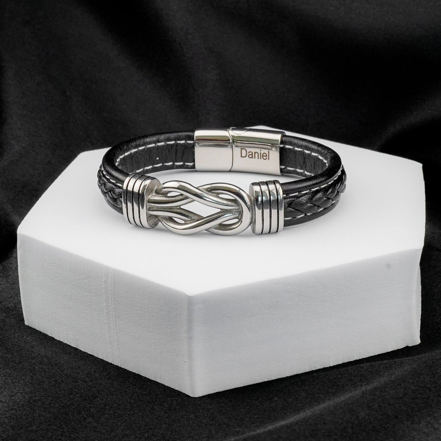 Son's Infinity Knot Bracelet Gift Set w/ Engraved Name