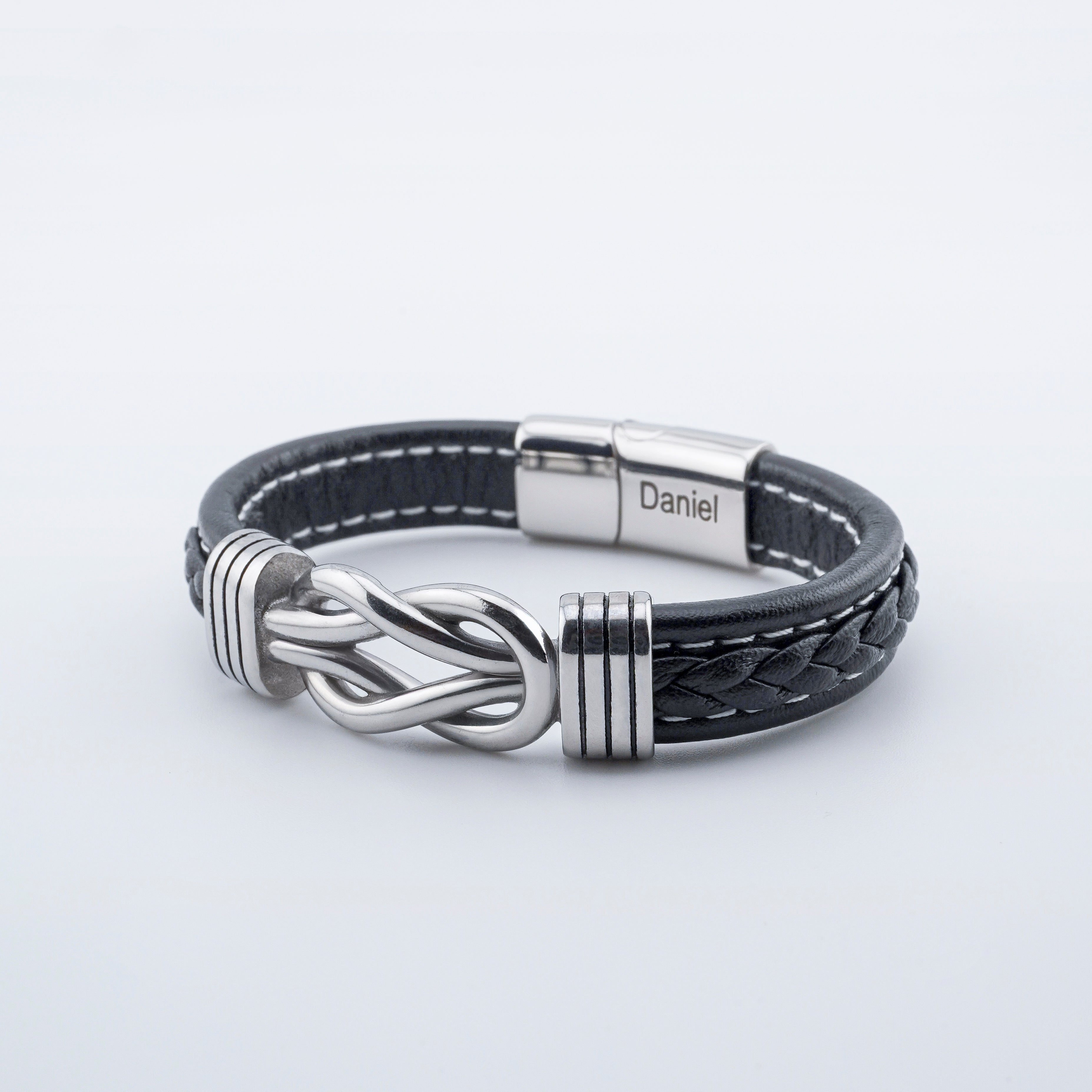 Son's "Infinity Knot" Bracelet Gift Set and Engraved Name