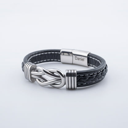 Son's Infinity Knot Bracelet Gift Set w/ Engraved Name