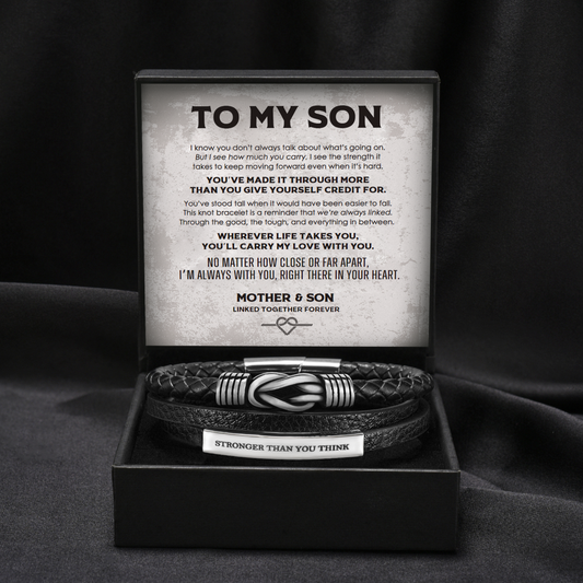 Stronger Than You Think - Personalized Knot Bracelet for Son