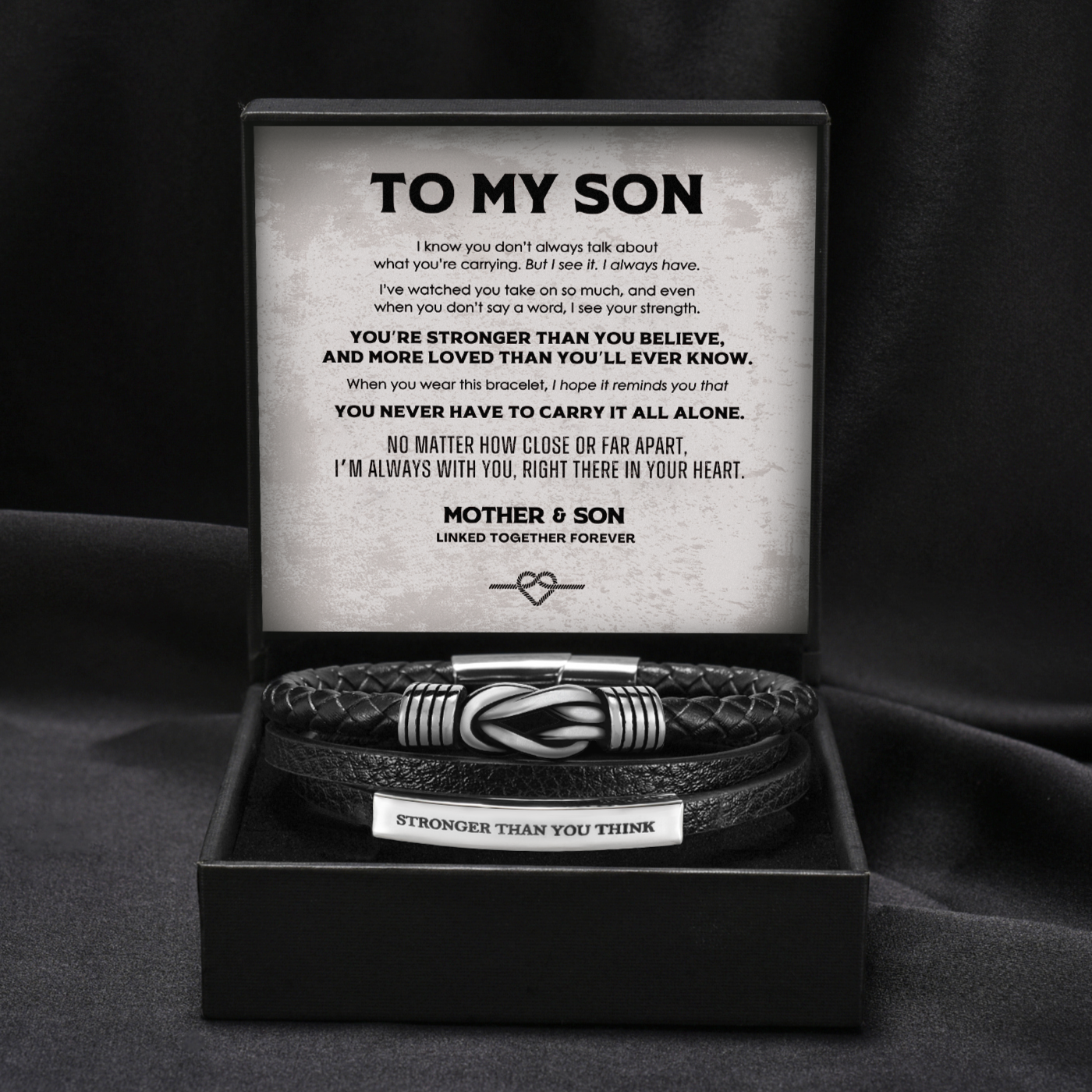 Stronger Than You Think - Personalized Knot Bracelet for Son