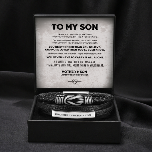 Stronger Than You Think - Personalized Knot Bracelet for Son