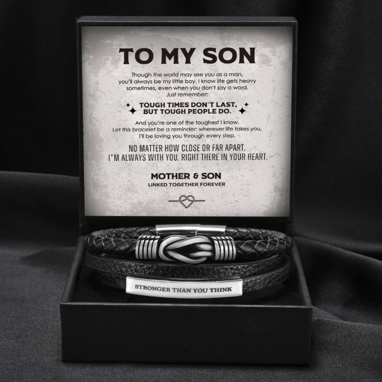 Stronger Than You Think - Personalized Knot Bracelet for Son