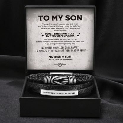 Stronger Than You Think - Personalized Knot Bracelet for Son