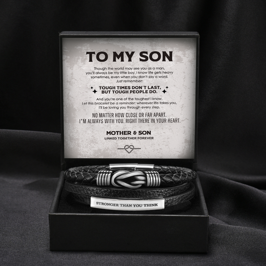 Stronger Than You Think - Personalized Knot Bracelet for Son