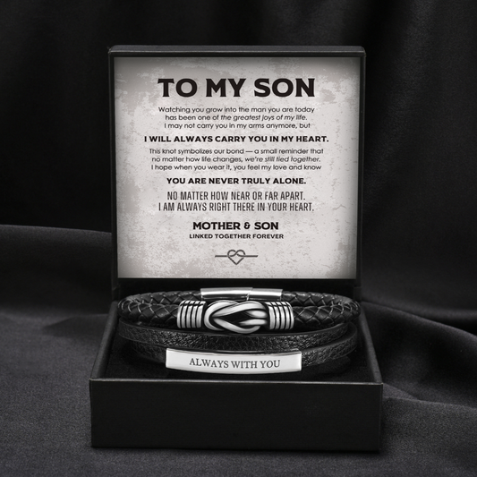 Always Connected - Personalized 3 Layer Knot Bracelet for Son