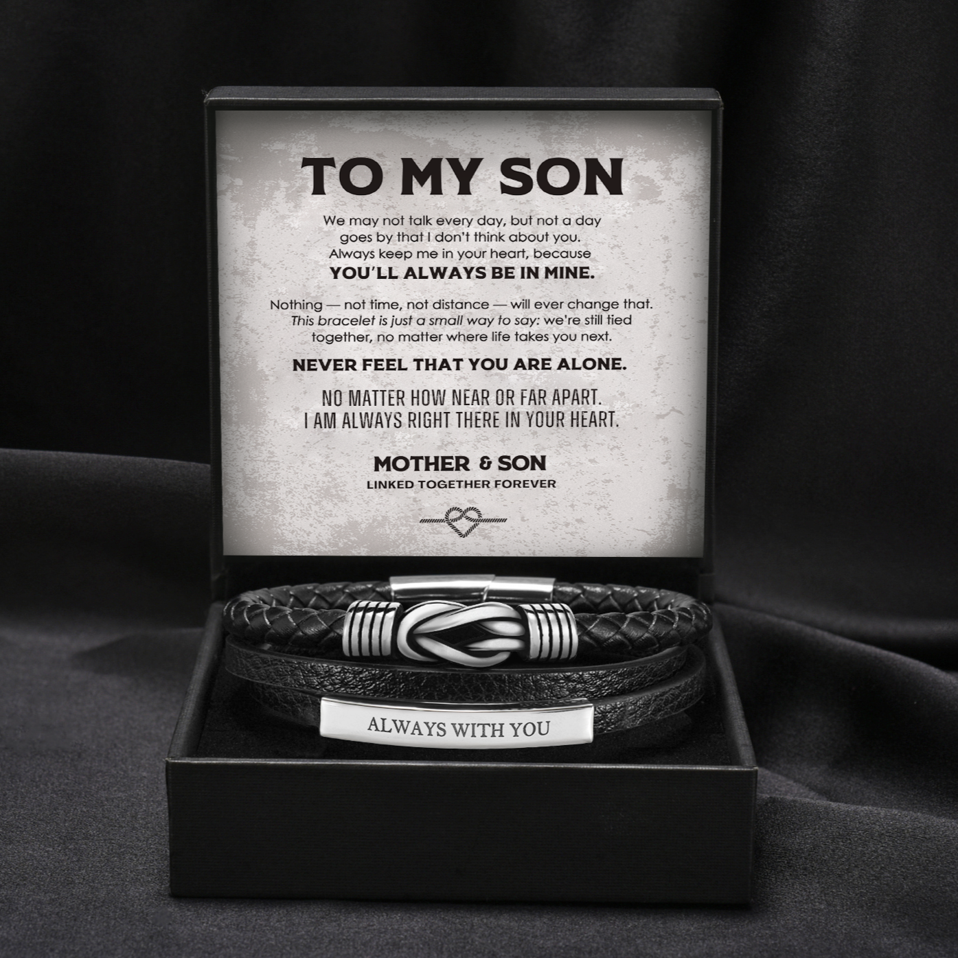 Always Connected - Personalized 3 Layer Knot Bracelet for Son