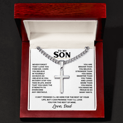 Never Alone – Cross Necklace for Son