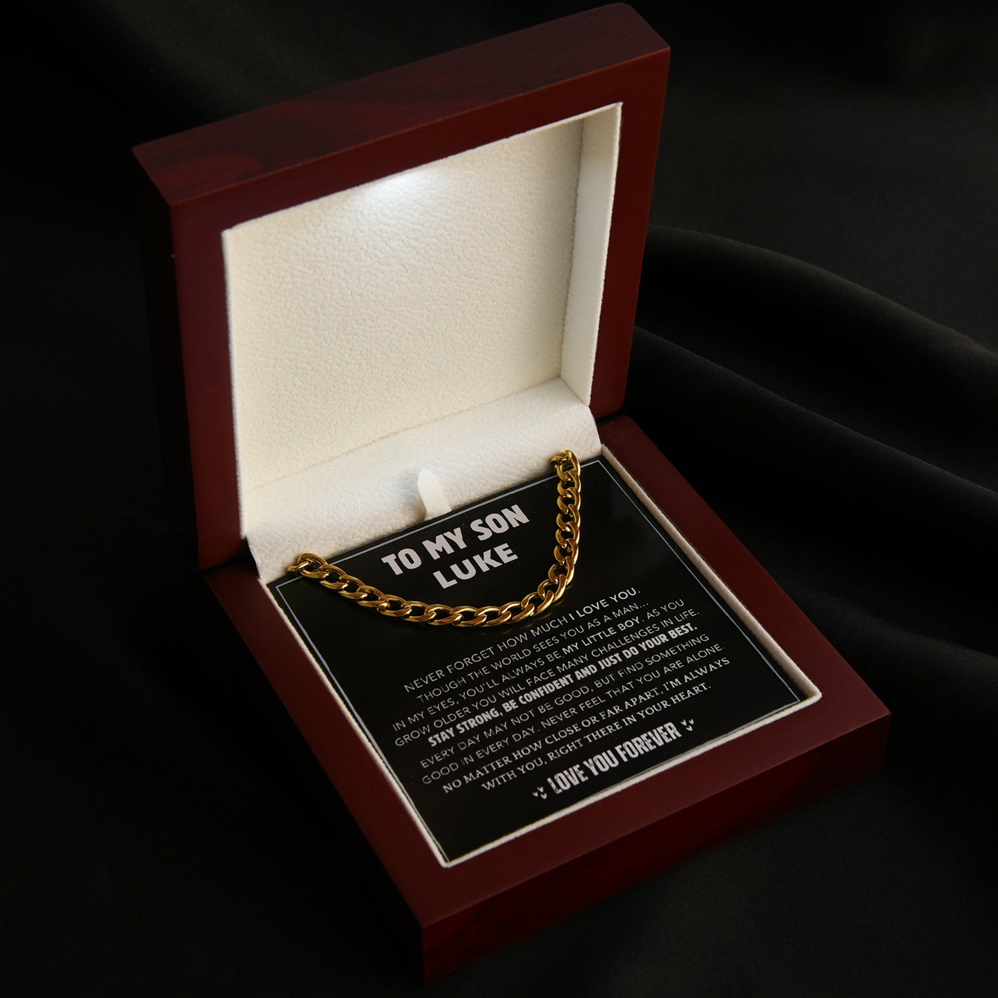 Always With You - Personalized Cuban Chain Gift Set