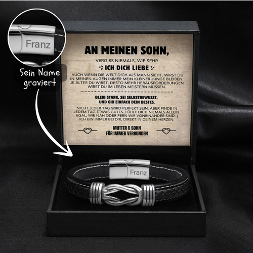 Unendlicher Knotenarmband Geschenkset & Gravierte Name