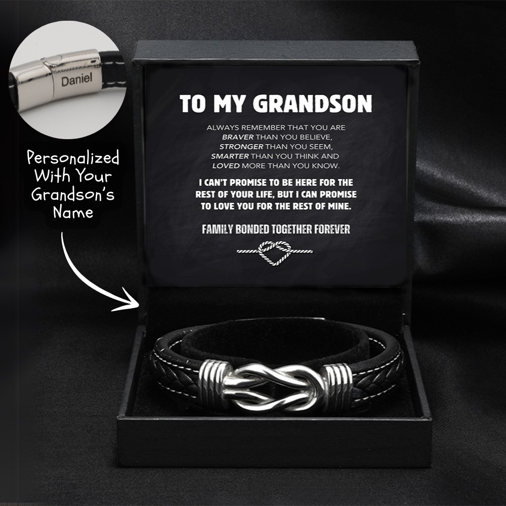 "To My Grandson" Family Bonds - Linked Forever Bracelet