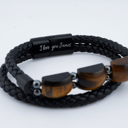 Grandson's Strength & Support Tiger Eye Bracelet