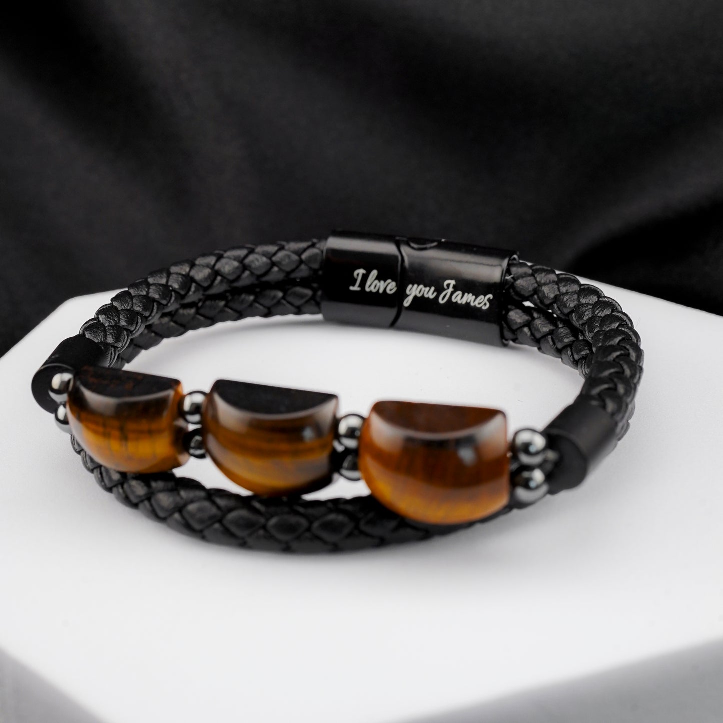 Grandson's Strength & Support Tiger Eye Bracelet