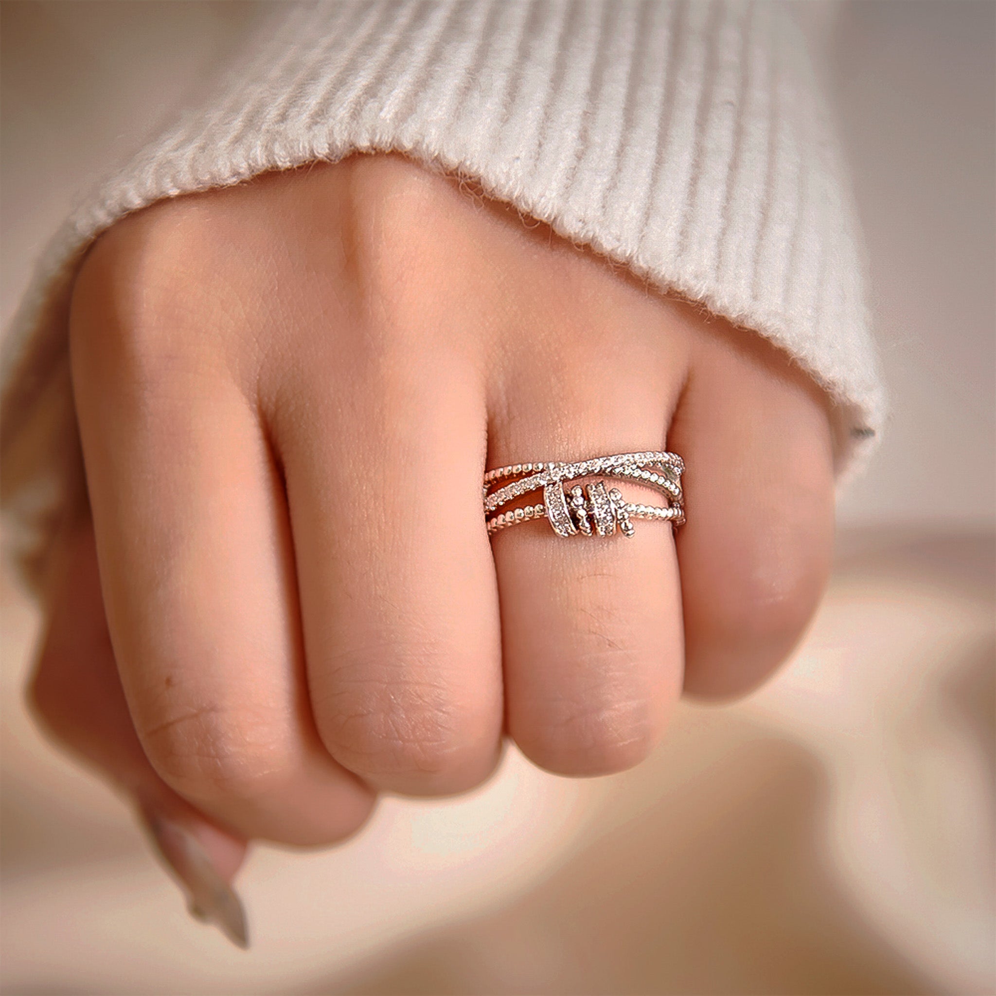 [Buy 1 Get 1 FREE] To My Daughter "Loved Beyond Measure" - Anxiety Ring Set