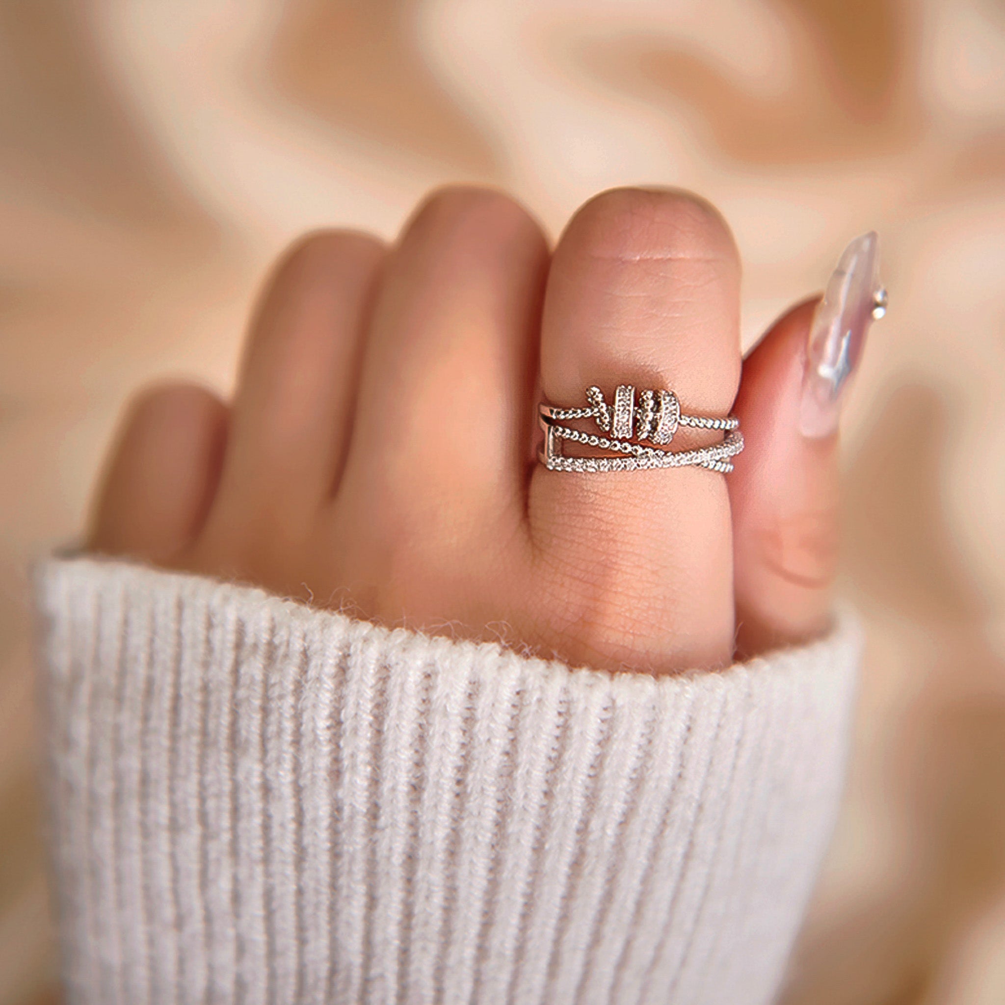 [Buy 1 Get 1 FREE] To My Daughter "Loved Beyond Measure" - Anxiety Ring Set