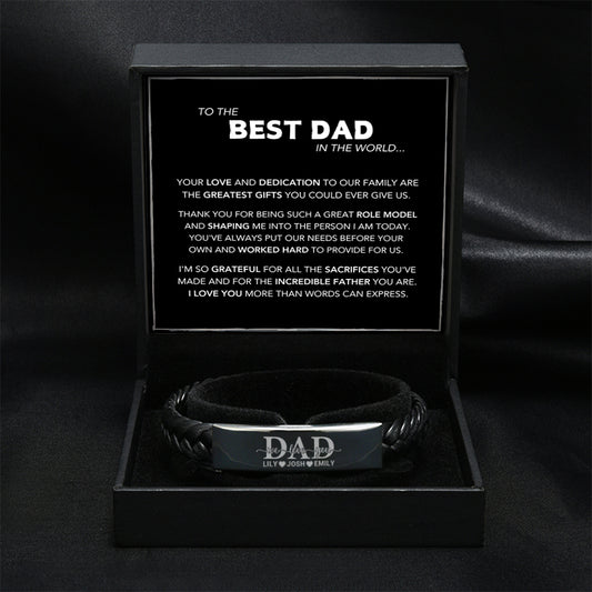 "Dad We Love You" Family Bond Personalized Bracelet Set