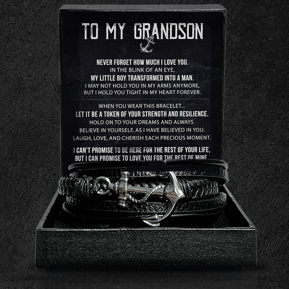 "To My Grandson"  Anchor Bracelet