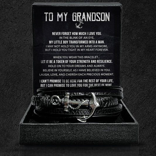 "To My Grandson"  Anchor Bracelet