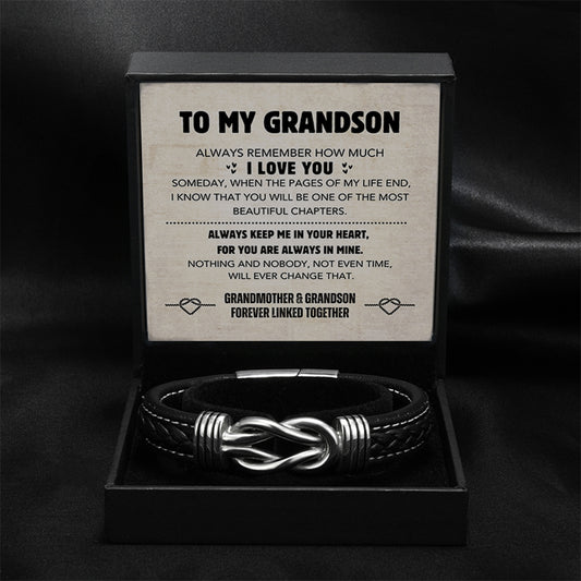 Grandson's Infinity Knot Personalized Bracelet Gift Set